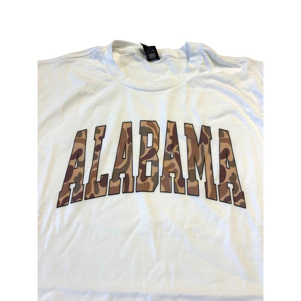 Camo Alabama State College White Small Tee
